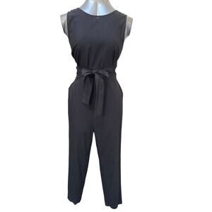 Marine Layer Eloise Belted Jumpsuit Women's Size Small Black Tencel Stretch